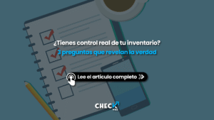 Gráfica que muestra las 3 preguntas clave para evaluar el control del inventario: visibilidad del stock, trazabilidad de lotes y medición de KPIs operativos.