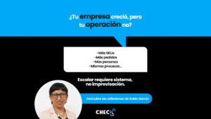 Infografía que muestra cómo un WMS permite escalar una bodega con visibilidad, procesos estandarizados y menos errores a medida que crece la operación.